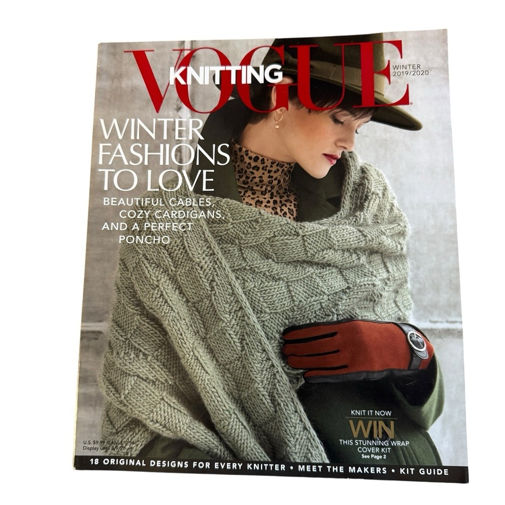 Vogue Knitting Magazine Winter 2019 2020 Cables Cardigans Poncho Knit‎ Patterns